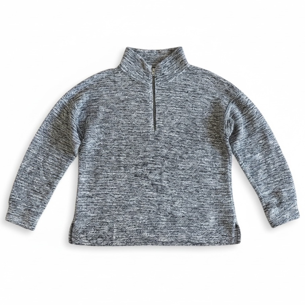 New J. Crew Mercantile Marled Half Zip Pullover Sweater Preppy Casual Gray XL